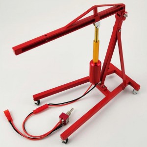 Metal 1/10 Scale RC Car Foldable Engine Repair Stand / Shop Crane Lift - Red 150x90x158mm (Unassemblied)