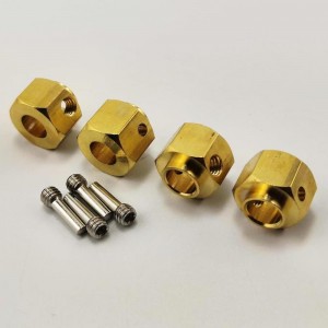 Brass Wheel Hex Adaptor Extensions 12x8mm RTUP02015B: 12x8mm 4pcs/set
