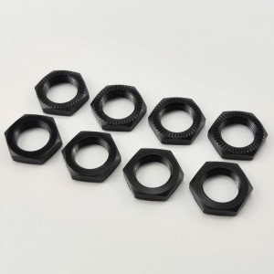 Aluminium 17mm Hex Wheel Nuts - Black 8pcs/set