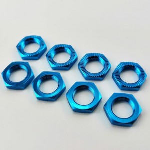 Aluminium 17mm Hex Wheel Nuts - SkyBlue 8pcs/set