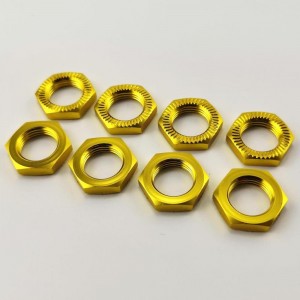 Aluminium 17mm Hex Wheel Nuts - Gold 8pcs/set