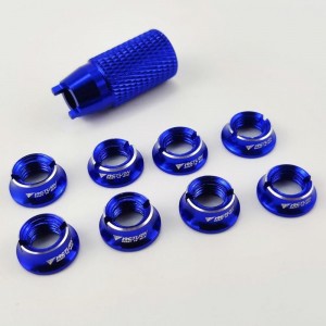 Alloy RC Transmitter Switch Color Nut for FUTABA Rado (FrSky / some JR Radio) - Blue Out Dia: 11mm In Dia: 5.1mm Height: 3.8mm/4.8mm 4pcs(3.8mm) + 4pcs(4.8mm)