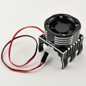 With Colorful LED Aluminum Heat Sink for Motor w/ 42mm Diameter - Black (Tornado High Speed Fans mounted) Size: 40x45x48mm Fan Size: 39x39x18.5mm