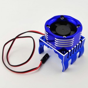 With Colorful LED Aluminum Heat Sink for Motor w/ 42mm Diameter - Blue (Tornado High Speed Fans mounted) Size: 40x45x48mm Fan Size: 39x39x18.5mm
