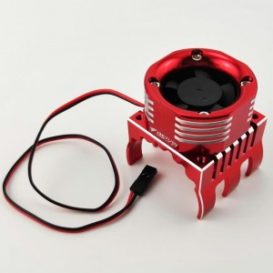 With Colorful LED Aluminum Heat Sink for Motor w/ 42mm Diameter - Red (Tornado High Speed Fans mounted) Size: 40x45x48mm Fan Size: 39x39x18.5mm