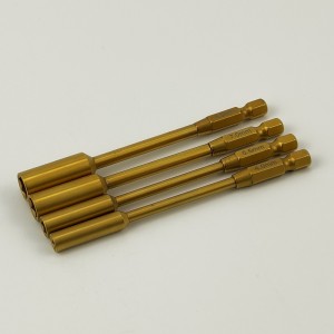 RC Power Tool Tit-Coated Nut Driver Tips 4pcs (6.35mm/1/4) BOX 4.0/5.5/7.0/8.0mm L=100mm, 4pcs/set