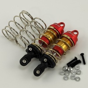 Locking Collars 25x96mm Alloy Adjustable Shocks Damper with Spare Spring - Red / Spare Spring Dia: 1.8mm Length: 96-78mm for 1/8 ARRMA / TRAXXAS and Other RC Cars