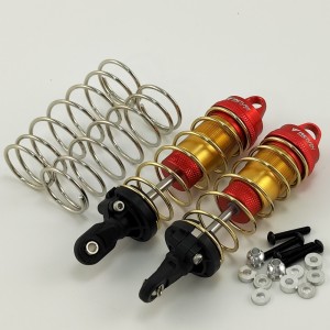 Locking Collars 25x112mm Alloy Adjustable Shocks Damper with Spare Spring - Red / Spare Spring Dia: 1.8mm Length: 112-66mm for 1/8 ARRMA / TRAXXAS and Other RC Cars