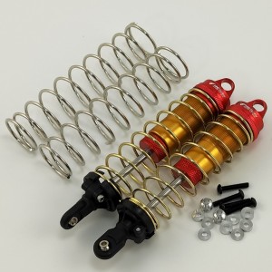 Locking Collars 25x133mm Alloy Adjustable Shocks Damper with Spare Spring - Red / Spare Spring Dia: 1.8mm Length: 133-98mm for 1/8 ARRMA / TRAXXAS and Other RC Cars