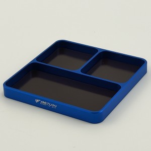 Alloy RC Week Magnetic Screw Tray 98*98x10.5mm - Blue