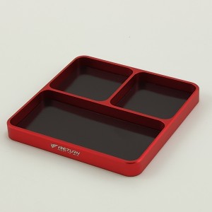 Alloy RC Week Magnetic Screw Tray 98*98x10.5mm - Red