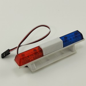 RC Roof LED Lights Bar for  Police Car - Trapezoid  Blue/Red Solid / Red controlled by 3rd Channel Switch 108x27x28mm