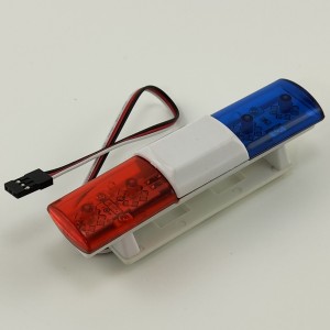 RC Roof LED Lights Bar for  Police Car - Oval  Blue/Red Solid / Red controlled by 3rd Channel Switch 108x27x28mm
