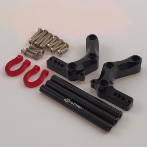 Alloy Front / Rear Bumper Set with Scale Tow Shackles for 1/10 LCG RC Crawler - Red
