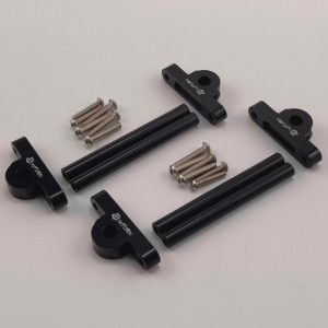 Alloy Front Rear Chassis Brace and Body Post Mount Set for 1/10 LCG RC Crawler - Black