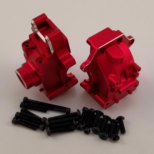 Alloy Rear differential Gear Box  for 1/8 Traxxas Sledge Monster Truck - Red (Aluminum Mount for Dampers & Knuckle Arms)