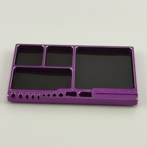 Alloy Multifunctional Screw & Parts Tray - Purple Screw Length (0-5cm) & Size (M2.0-5.0) Measuring  Soldering Jigs for Bullet 3.0-5.0mm, XT60, T-Pug/Deans,  Size: 159*100x11mm  Weight: 214g