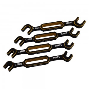 Aluminum RC Turnbuckle Wrenche Set for 1/10 and 1/8 Scale Vehicles: Gold 3.0/3.2mm, 3.5/3.7mm, 4.0/5.0mm, 5.5/6.0mm