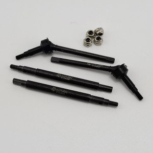 Metal Steel Front/Rear Axles with Dogbone CVD for TRX-4M 1/18th Scale Crawler: Black