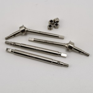 Metal Steel Front/Rear Axles with Dogbone CVD for TRX-4M 1/18th Scale Crawler: Silver
