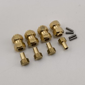 Brass Wheel Hex Adaptor w/ +6 Extensions for TRX-4M 1/18th Scale Crawler Hex7x11mm Pin Hole Depth:3mm Offset: 8mm 2.3g/pc