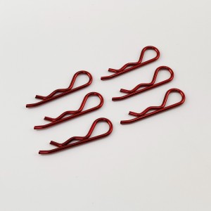 Alloy Body Clips for 1/8 1/5 RC Car: Red Rod Dia: 1.7mm Length: 40mm 6pcs/bag