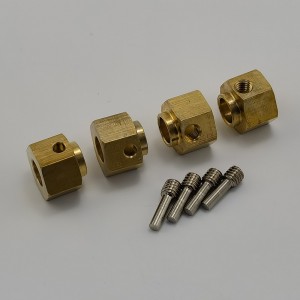 Brass Wheel Hex Adaptor w/ +1mm Extensions for TRX-4 / TRX4 1/10th Scale Crawler Hex12x6mm