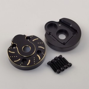 V2 Black Brass Front/Rear Outer Portal Housing for for Axial Capra1.9 UTB / SCX10 III: B Style 51.5g/pc 2pcs/set
