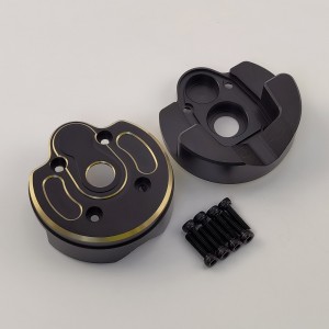 V2 Black Brass Front/Rear Outer Portal Housing for for Axial Capra1.9 UTB / SCX10 III: C Style 84.5g/pc 2pcs/set