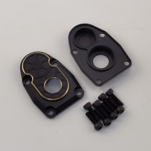 V2 Black Brass Front/Rear Outer Portal Housing for for Axial Capra1.9 UTB / SCX10 III: D Style 14.5g/pc 2pcs/set