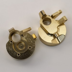 V2 Brass Inner Front Portal Housing / Front Steering Knuckle Set for Axial Capra1.9 UTB / SCX10 III: B Style 99g/pc 2pcs/set