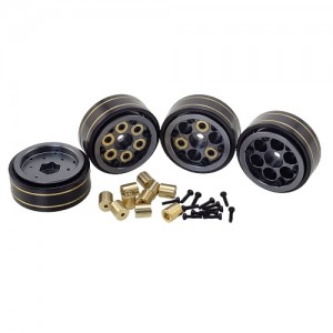 Brass Adjustable Weight 1.0'' Beadlock Wheel Rims for 1/24 1/18 RC Crawler: TiColor