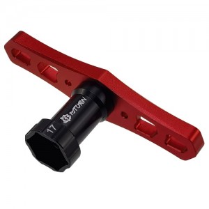 Aluminium 17mm Wheel Nut Wrench Socket | Alloy 17mm Hex Nuts Wrench  RTT31001A: Red Handle / RCT 17mm Wheel Nut Spanner - RCTT31001A