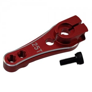 V2 Clamping Aluminium RC Servo Horn - 25T 33mm,  Red Distance Hole A/B: 18/22mm