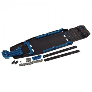 Carbon Fiber Molded All in One Main Chassis with Aluminium Bulkhead Set for Tamiya BBX (BB-01) Buggy: SkyBlue