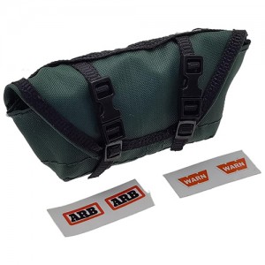 Scale 1/10 RC Adventure Duffle Bag with Realistic Clips and Straps for 1/10 RC Crawler: Dark Green