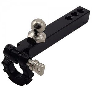 Aluminium Trailer Drop Hitch Receiver Towball with Scale Tow Shackles for 1/10th Scale Crawler: Black