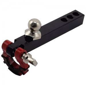 Aluminium Trailer Drop Hitch Receiver Towball with Scale Tow Shackles for 1/10th Scale Crawler: Black / Red