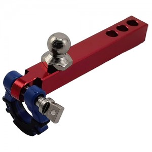 Aluminium Trailer Drop Hitch Receiver Towball with Scale Tow Shackles for 1/10th Scale Crawler: Red / Blue