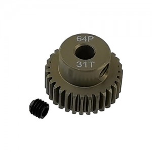 3.175 Bore 64DP - 31T Aluminum 7075 Hard Coated Motor Pinions Gear - Ti Gold with M3 set screw