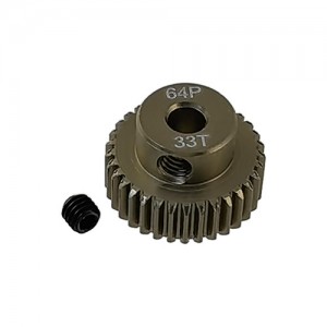 3.175 Bore 64DP - 33T Aluminum 7075 Hard Coated Motor Pinions Gear - Ti Gold with M3 set screw