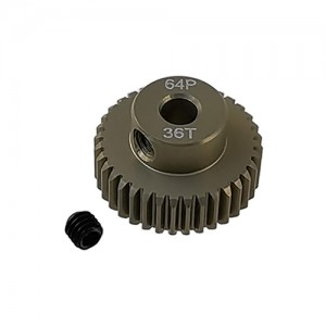 3.175 Bore 64DP - 36T Aluminum 7075 Hard Coated Motor Pinions Gear - Ti Gold with M3 set screw