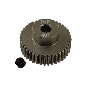 3.175 Bore 64DP - 40T Aluminum 7075 Hard Coated Motor Pinions Gear - Ti Gold with M3 set screw