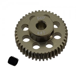 3.175 Bore 64DP - 44T Aluminum 7075 Hard Coated Motor Pinions Gear - Ti Gold with M3 set screw