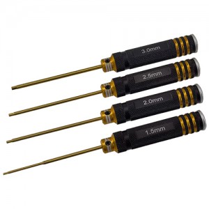 Classic Allen Wrench Set Hex1.5/2.0/ 2.5/3.0mm - C Black Gold 4pcs Titanium Coated Tips