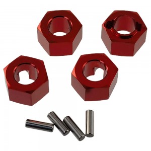 Aluminium Wheel Hex Adaptor for 1/16 Mini-B 2WD Buggy: Red Hex7x4.5mm (5mm)