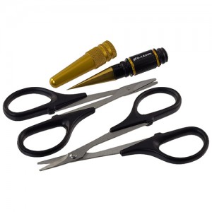 Short Handle Reamer 0-14mm Ti-coated & White Steel Curved and Straight Scissors for RC Car Body